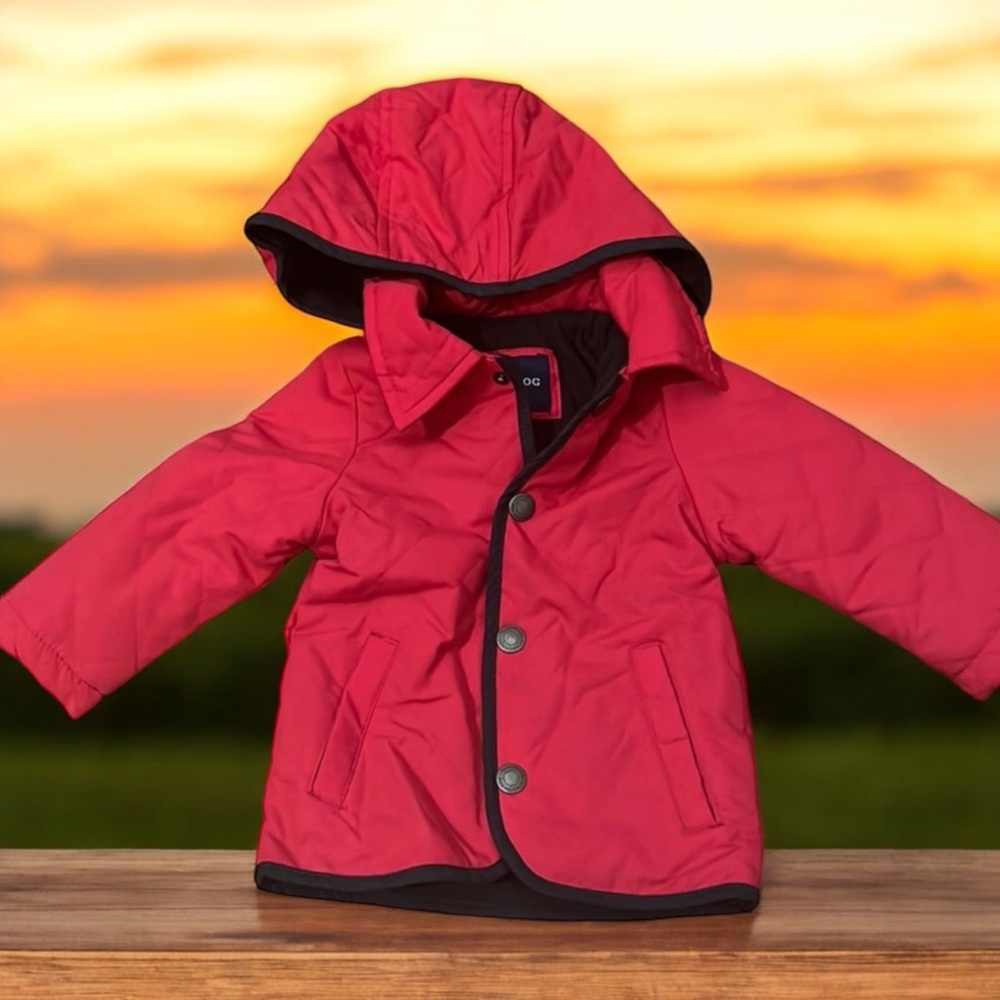 LONDON FOG NWT unisex quilted. Fleece lined hooded jacket Sz 12 months